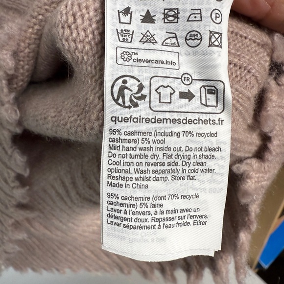 ALLSAINTS Kiera Fray Edge women’s Crewneck Sweater In Pink size medium - Picture 7 of 7